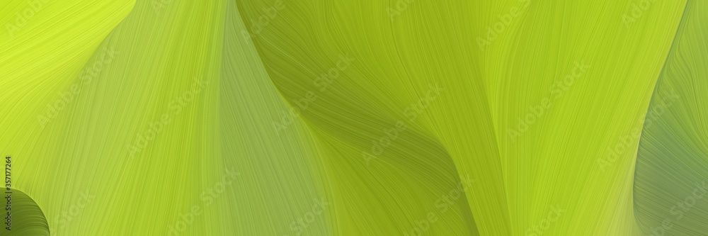 Poster creative curved speed lines background or backdrop with yellow green, green yellow and olive drab co