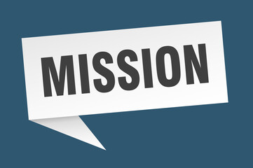mission banner. mission speech bubble. mission sign