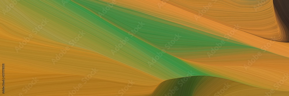 Aufkleber artistic curved speed lines background or backdrop with bronze, dark olive green and olive drab colo