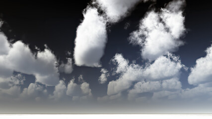 White clouds in blue sky 3d rendering