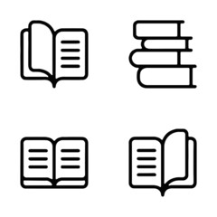 set of books vector icon 