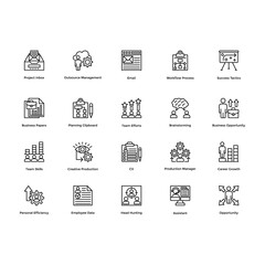 Project Management Line Icons