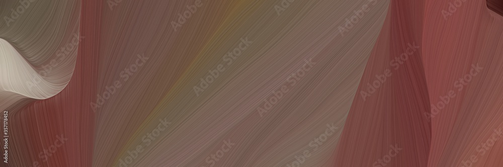 Poster abstract curved speed lines background or backdrop with pastel brown, dark gray and old mauve colors. can be used as header or banner