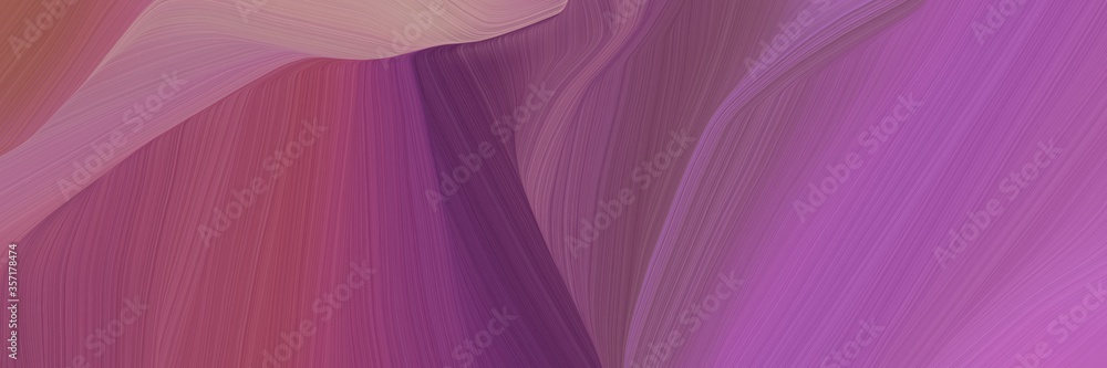 Poster abstract curved speed lines background or backdrop with antique fuchsia, medium orchid and old mauve colors. can be used as header or banner