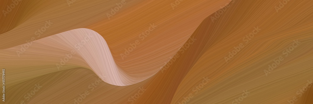Poster artistic curved speed lines background or backdrop with sienna, tan and peru colors. can be used as graphic background element