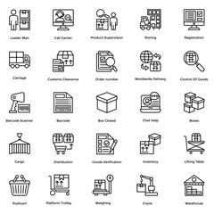 Line Vector Icons Pack Of Logistic Delivery 
