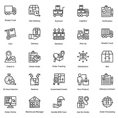 Line Vector Icons Set Of Logistic Delivery 