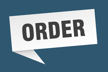 order banner. order speech bubble. order sign
