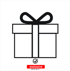 Gift box,icon.Flat design style vector illustration for graphic and web design.