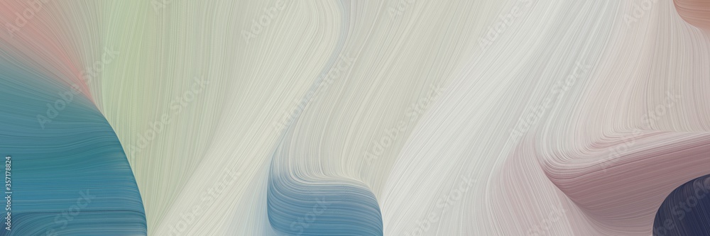 Poster artistic curved speed lines background or backdrop with silver, teal blue and gray gray colors. can 