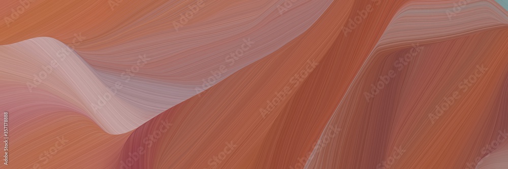 Poster artistic curved speed lines background or backdrop with sienna, rosy brown and antique fuchsia color