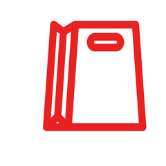 red folder isolated on white