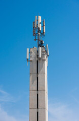 Telecommunication tower of 4G and 5G cellular. Cell Site Base Station. Wireless Communication Antenna Transmitter