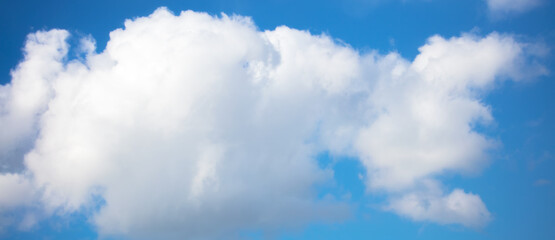 Banner blue sky with fluffy white cloud.