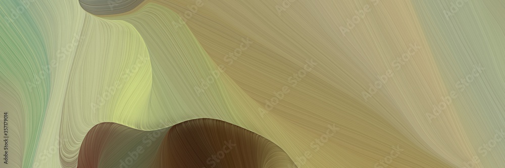 Poster artistic curved speed lines background or backdrop with dark khaki, old mauve and tan colors. can be