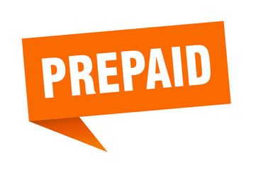 prepaid banner. prepaid speech bubble. prepaid sign