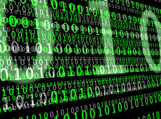Fototapeta premium Binary numbers 0 to 1 matrix numbers technology matrix 