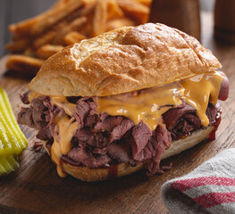 Roast Beef and Cheddar Cheese Sandwich
