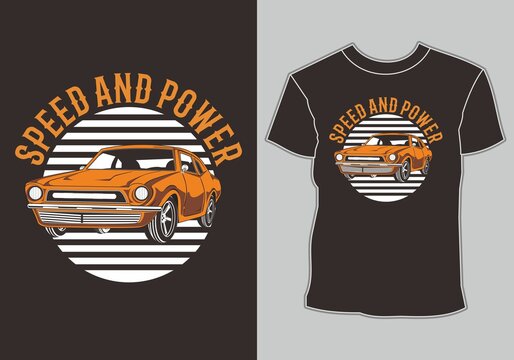 car t shirt design,isolated easy to edit