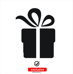 Gift box,icon.Flat design style vector illustration for graphic and web design.