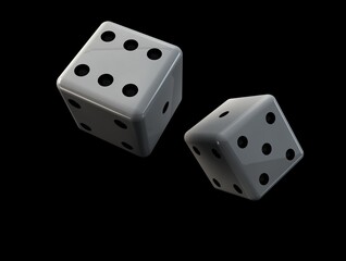Dice 3D render Ludo gaming dice monopoly dice casino dice 