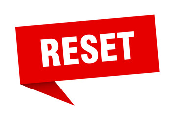 reset banner. reset speech bubble. reset sign