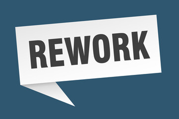 rework banner. rework speech bubble. rework sign