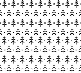 Seamless pattern with firs in scandinavian folk style. Stock illustration for web and print, wallpaper, background, textile, scrapbooking and wrapping paper.