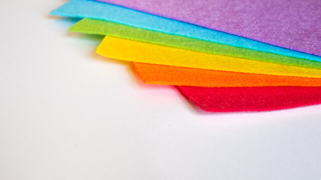 Arts and Crafts Concept Rainbow Felt Paper Color Scheme