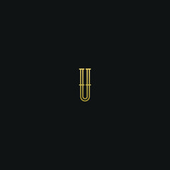 Creative modern elegant trendy unique artistic U UU initial based letter icon logo.