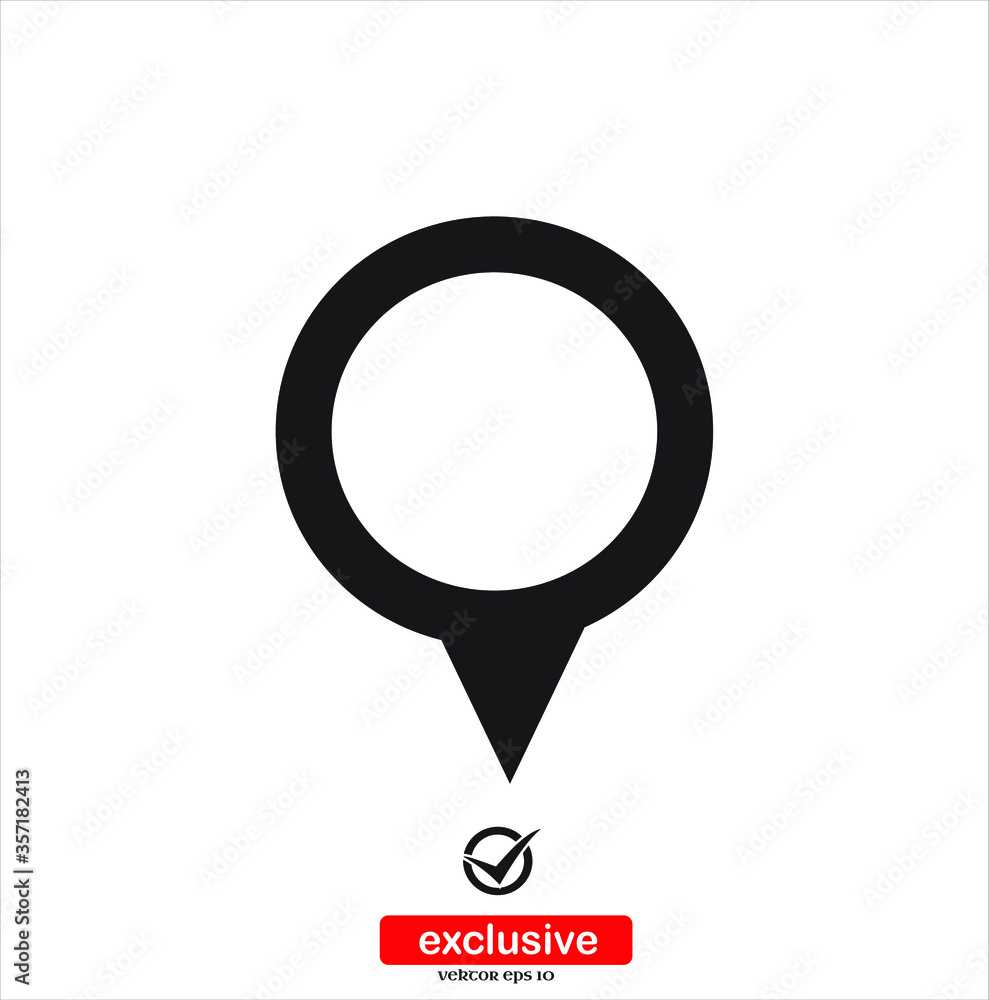 Aufkleber map pointer.flat design style vector illustration for graphic and web design.