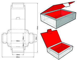 Chocolate box and Die-cut Pattern. The .eps file is full scale and fully functional. Prepared for real cardboard production.