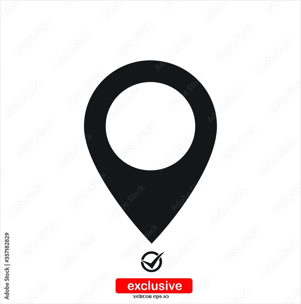 Aufkleber map pointer.flat design style vector illustration for graphic and web design.