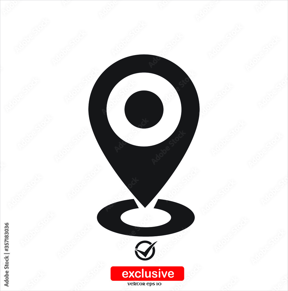 Aufkleber map pointer.flat design style vector illustration for graphic and web design.