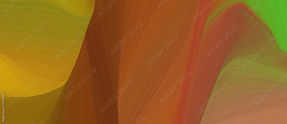 Poster beautiful dynamic curved speed lines background or backdrop with brown, olive drab and peru colors. can be used as header or banner