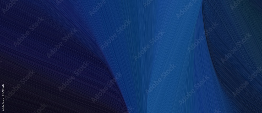 Poster chaotic curved speed lines background or backdrop with very dark blue, dark slate blue and midnight 