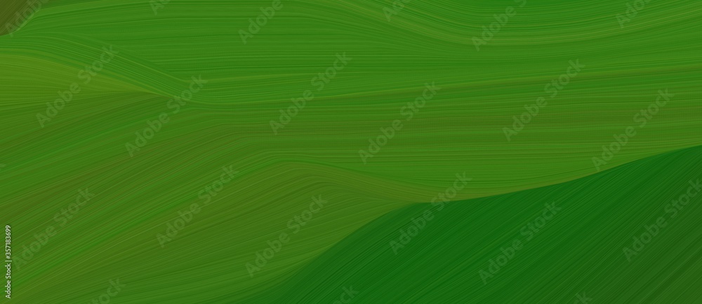 Poster abstract curved speed lines background or backdrop with forest green, green and dark olive green colors. can be used as header background