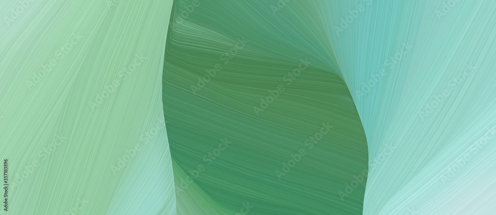 Aufkleber beautiful dynamic curved speed lines background or backdrop with ash gray, sea green and blue chill 