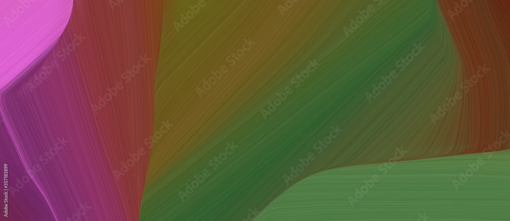 Aufkleber abstract curved speed lines background or backdrop with dark olive green, orchid and old mauve color