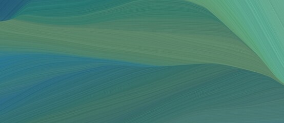 beautiful dynamic curved speed lines background or backdrop with teal blue, cadet blue and slate gray colors. can be used as header or banner