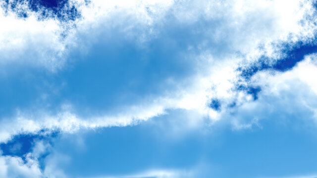 White clouds in blue sky 3d rendering
