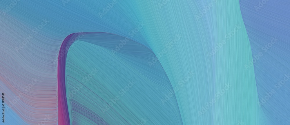 Aufkleber creative curved speed lines background or backdrop with cadet blue, sky blue and dark slate blue col