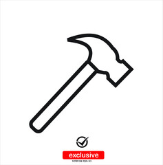 hammer icon.Flat design style vector illustration for graphic and web design.