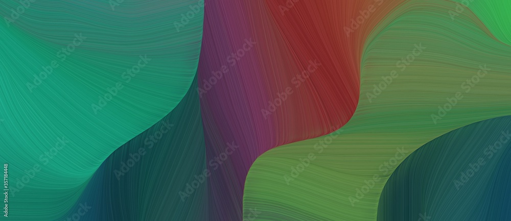 Poster beautiful wild curved speed lines background or backdrop with sea green, old mauve and teal green co