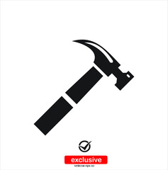hammer icon.Flat design style vector illustration for graphic and web design.