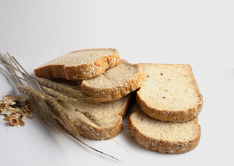 Homemade Bread, Sliced ​​and Paste Isolated on white background
