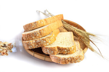 Homemade Bread, Sliced ​​and Paste Isolated on white background
