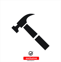 hammer icon.Flat design style vector illustration for graphic and web design.