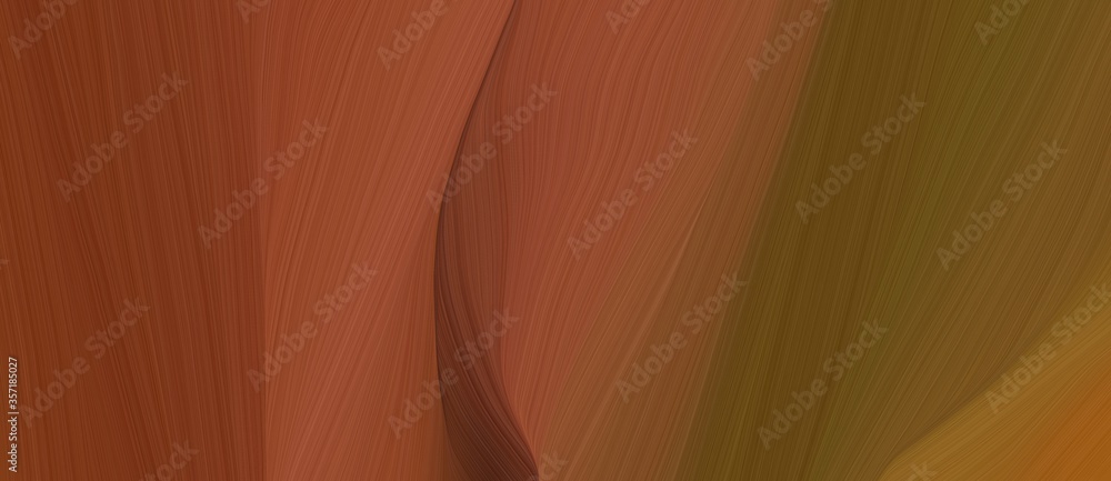 Aufkleber artistic curved speed lines background or backdrop with saddle brown, sienna and chocolate colors. can be used as header background