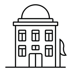 City hall building line icon, outline vector